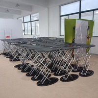 Table de présentation pliable rectangulaire Jeroshow JR-FC05 en acier, écologique, avec éclairage LED et logo personnalisé, idéale pour les salons professionnels et les comptoirs promotionnels