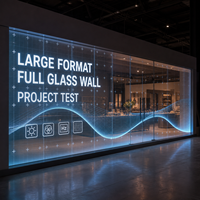 Écran LED transparent grand format pour stand de salon professionnel, mur en verre, affichage de projet sur mur en verre