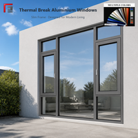 Fenêtre à battant moderne en aluminium, économie d'énergie, pour projet de villa, maison, résidentiel, taille personnalisée