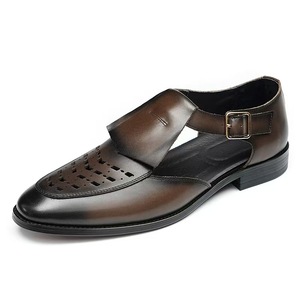 Chaussures habillées Oxford en cuir véritable noir, bout rond, à lacets, couleur unie, pour le bureau et la carrière, pour hommes, toutes saisons, semelle extérieure en caoutchouc - Product Image 1