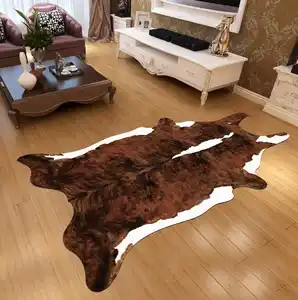 Plastic Faux Cowhide Shaped Area Rug Faux Cow hide Shaped Area Rug Cowhide Leather Fur Rugs Made In China