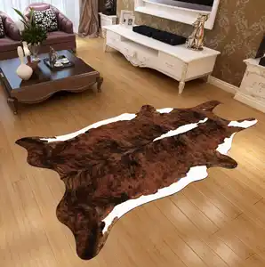 Tapis en plastique en forme de peau de vache, tapis en fourrure en cuir de vache, fabriqué en chine