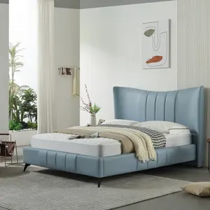 Struttura del letto di lusso per la casa Hotel doppia King Size letto Head Board mobili testiera imbottita in vera pelle PU