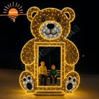 Grand cadre photo LED en forme de boîte cadeau pour centre commercial, motif lumineux extérieur étanche, décoration commerciale de fêtes, en stock