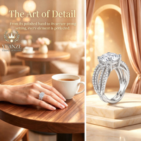 Bague de mariage luxueuse, bague d'engagement en argent sterling 925, moissanite taillée 5 carats, bague d'anniversaire pour femme, certification GRA