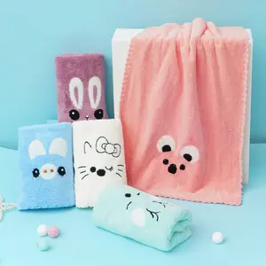 1 шт., детское полотенце с мультяшным котом, ультра-мягкая хлопковая мочалка, полотенце, материал, волокно, натуральный абсорбирующий бамбук, супер банное полотенце