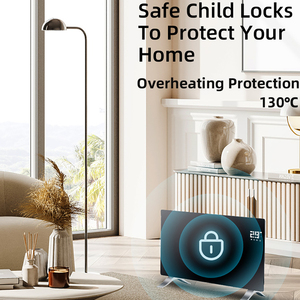 Bán buôn 2400W 1500W 110V 220V Điện đối lưu nóng kính treo tường cho phòng không gian mùa đông với màn hình LCD thông minh Wifi - Product Image 4