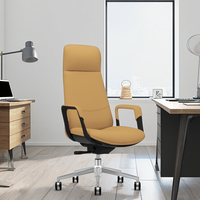 Chaise de bureau de direction en cuir synthétique avec design ergonomique, hauteur réglable, dossier solide, base en acier, siège pivotant