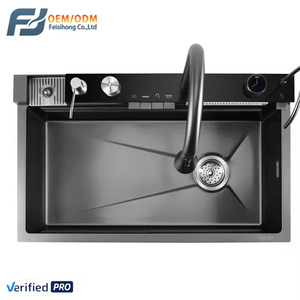 Évier de cuisine multifonctionnel FSH OEM fait main en acier inoxydable et laiton avec robinet intelligent pour <span class=keywords><strong>lave</strong></span>-vaisselle - Product Image 1
