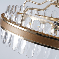 Ventilador de techo LED dorado personalizable de 22 ", candelabro de cristal de ahorro de energía, diseño de sala de estar tradicional moderno, Control remoto