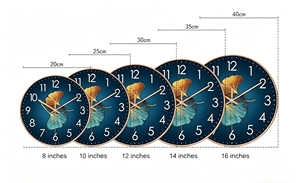 Horloge murale silencieuse en quartz à affichage à aiguilles, motif nature morte Ginkgo, design moderne pour la décoration intérieure et le mobilier <span class=keywords><strong>de</strong></span> salon - Product Image 5