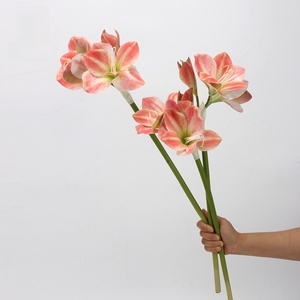 LO-638 Vente en gros de fleurs artificielles Clivia, tige unique, <span class=keywords><strong>amaryllis</strong></span>, fausses fleurs pour le Nouvel An, mariage, décoration de table à la maison - Product Image 3