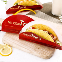Conception d'impression personnalisée Boîte à tacos unique biodégradable jetable Conteneur à taco à emporter Porte-taco en papier