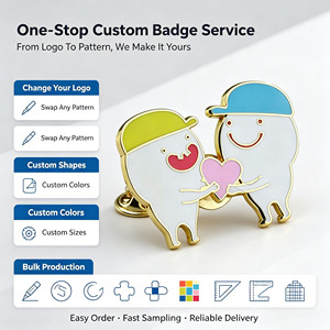 Badge émaillé personnalisé motif dessin animé, plaqué or, couleurs vives, logo personnalisé, faible MOQ, attache papillon pour cadeaux promotionnels et souvenirs - Product Image 2