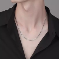 Collier en argent sterling S925 plaqué or, chaîne serpent pour homme, accessoire vintage de style haut de gamme pour hommes