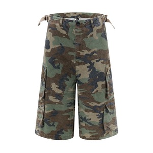 Wholesale Custom Cargo Short Camouflage Elastic Waist Vintage Mult Pocket Baggy Breathable Camouflage Cargo Shorts <b>for</b> Men - Product Image 2