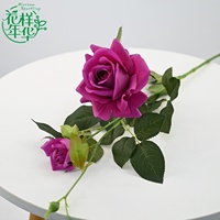 Künstliche Latex-Rose mit drei Blütenköpfen, 94 cm langer Stiel, für Hochzeits-Tischvasen, Dekoration und Fotografie-Requisiten