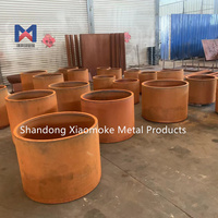 Pots à fleurs en acier corten sur mesure de grande taille pour l'extérieur 	 Pots et jardinières de jardin