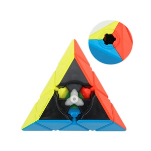 Chuyên Nghiệp Rắn Màu Kim Tự Tháp Ma Thuật Cube Thấp Moq Nhựa Não Trò Chơi Tốc Độ Cube Đồ Chơi - Product Image 2