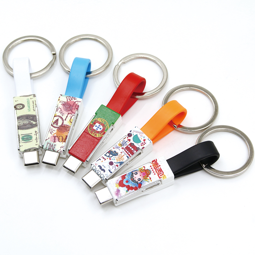 High Quality Portable Usb Data Charging Line Multi-Function Keychain 3 in 1 Fast Charging Usb Type C Data Cable