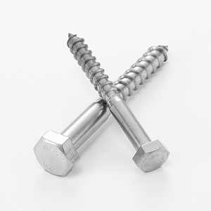 Tornillos de madera con extremo puntiagudo de <span class=keywords><strong>cabeza</strong></span> <span class=keywords><strong>hexagonal</strong></span> de <span class=keywords><strong>cabeza</strong></span> plana de media rosca DIN571 de acero inoxidable 304, pernos autorroscantes - Product Image 3