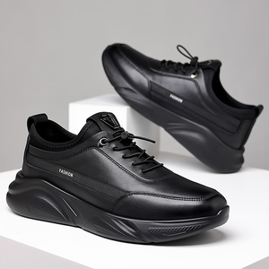 Zapatos Deportivos Casuales de Hombre, Elegantes, para Todas las Temporadas, con Parte Superior de Cuero Vacuno y Suela de Goma, Estilo Moderno para Caminar - Product Image 1