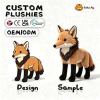 Peluche personnalisée renard très populaire, en tissu recyclé certifié, super douce et moelleuse, poupées en peluche personnalisées pour cadeaux