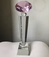Troféu rosa de cristal MH-J0784