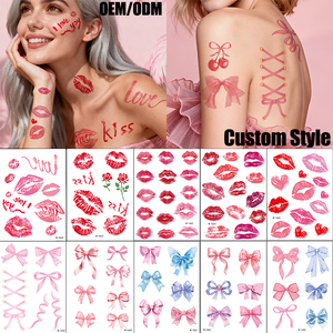 Rouge à lèvres <span class=keywords><strong>rose</strong></span> imperméable, marque la Saint-Valentin, sexy et sensuel, tatouages temporaires pour femmes, hommes, corps, <span class=keywords><strong>bras</strong></span>, jambes, visage - Product Image 2