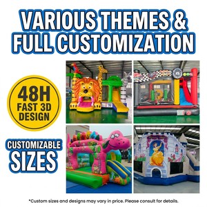 Ceyu Nouveauté Populaire Vente en Gros Château Gonflable Robuste en PVC pour Enfants avec Toboggan et Jeux Multiples (Basketball, Cible de Football) pour Jardin - Product Image 5