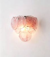 Applique murale en verre rose de style nordique moderne avec éclairage LED pour salon et intérieur de maison