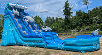 Toboggan aquatique gonflable géant commercial à thème incendie, double piste avec glissière L, pour entreprise de location de parcs aquatiques