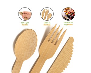 ECOWARE Juego de Cubiertos de Madera Biodegradables y Compostables, Paquete de 500 Utensilios Desechables de Madera (200 Cucharas, 200 Tenedores) para <span class=keywords><strong>Camping</strong></span> - Product Image 4