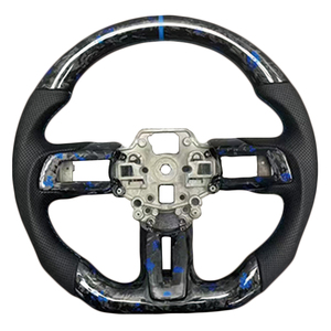 Hot New Product Forged Carbon Fiber Perforated Leather Steering <b>Wheel</b> for Ford Mustang Car Steering <b>Wheel</b> - Product Image 1