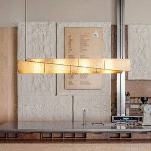 Long Fabric Chandelier Six-Head LED Energy-Saving <b>Lamp</b> For <b>Study</b> Room Dining Room Home Decor - Product Image 1