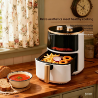 Friteuse à air miniature domestique à double hélice avec contrôle de la torsion, différentes réglages de température peuvent être définis pour une durée fixe