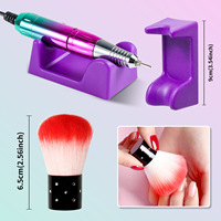 Kit Professionnel de Lime à Ongles Électrique 40000 tr/min, Ponceuse à Ongles Portable Gradient avec Blocs Polissoirs et Embouts