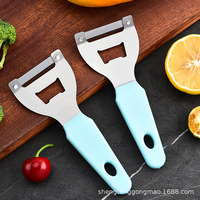 Multifunctionele handmatige roestvrijstalen fruit- en groenteschiller 2-in-1 flesopener huishoudelijk keukengereedschap