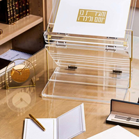 Horloge de bureau en acrylique de luxe Montre de table transparente en lucite avec cadran en or et aiguilles Cadeau d'horloge décorative contemporaine