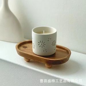 Wooden Oval <b>Tray</b> With Legs Solid Wood <b>Storage</b> <b>Tray</b> For Home Decor Bedroom Jewelry Key Holder Fragrance Diffuser Stand - Product Image 1