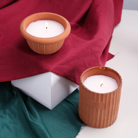 Conteneur de bougie en terre cuite avec Logo personnalisé, pot de bougie en céramique vide