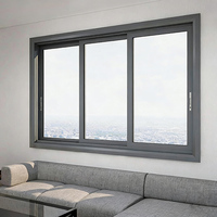 Ventana Corredera de Vidrio Aislante con Relleno de Argón, Marco de Aleación de Aluminio con Rotura de Puente Térmico, Pantalla Magnética Resistente a la Presión del Viento, Marca Yuantai