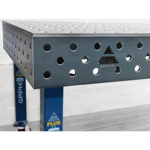 Banco de soldadura con ruedas SteelPlus GPPH de 1x1m, 12mm de espesor, agujeros de 16mm, rejilla de 50x50mm - Product Image 6