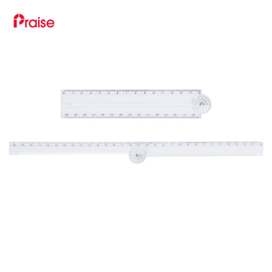 Özelleştirme logosu gonyometresi <span class=keywords><strong>360</strong></span> derece dönebilir, hızlı açı iletki ölçme aracı şeffaf plastik cetvel - Product Image 2