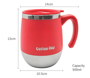 Stainless Steel Vacuum Insulated Double-Layer <b>Egg</b>-Shaped Mug with Handle Large Capacity Office Coffee Cup - Product Image 6
