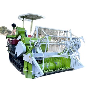 Mini-moissonneuse-batteuse verte multifonctionnelle pour riz, blé, soja, à transmission par engrenages et moteur. - Product Image 3