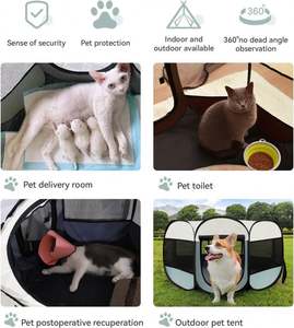 Productos para mascotas Interior/Exterior Portátil Pop up Mascota Perro Gato Corralito Tienda Jaulas Casas - Product Image 3