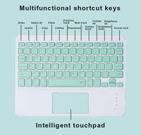 Mini Clavier Sans Fil Rouge Personnalisé AZERTY pour Tablette Numérique Adulte – Clavier Sans Fil 10 Pouces avec Pavé Tactile