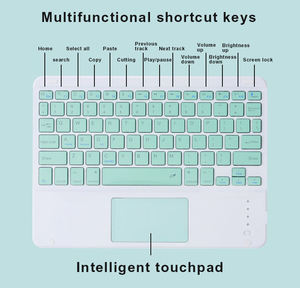 Mini Clavier Sans Fil Red Wireless Custom Azerty Tablette Numerique Pour Adulte Clavier 10 Inch Wireless <b>Keyboard</b> with Touchpad - Product Image 3