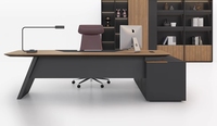 Grand bureau de direction moderne de luxe personnalisable Table de PDG d'ordinateur de bureau en bois durable